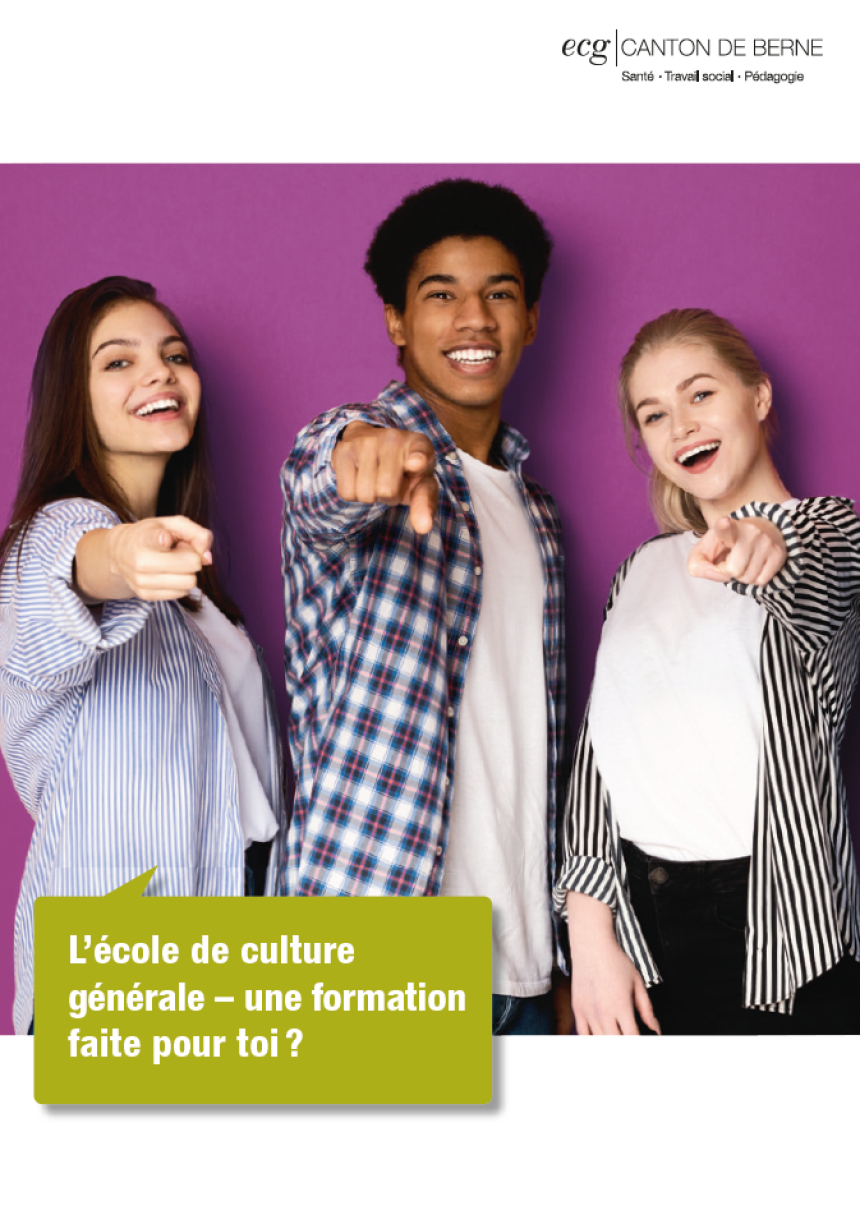Nouvelle version du dépliant « L’école de culture générale - une formation faite pour toi ? »
